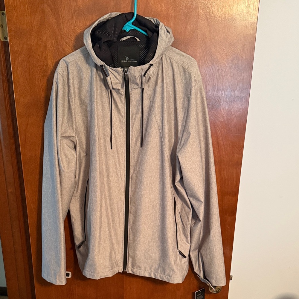 Marc Anthony Light Gray Hooded Windbreaker
